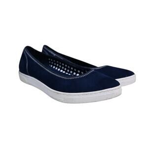 Anne Klein Sport Women's 9.5 Over The Top Navy Blue Slip On Sneaker Shoe